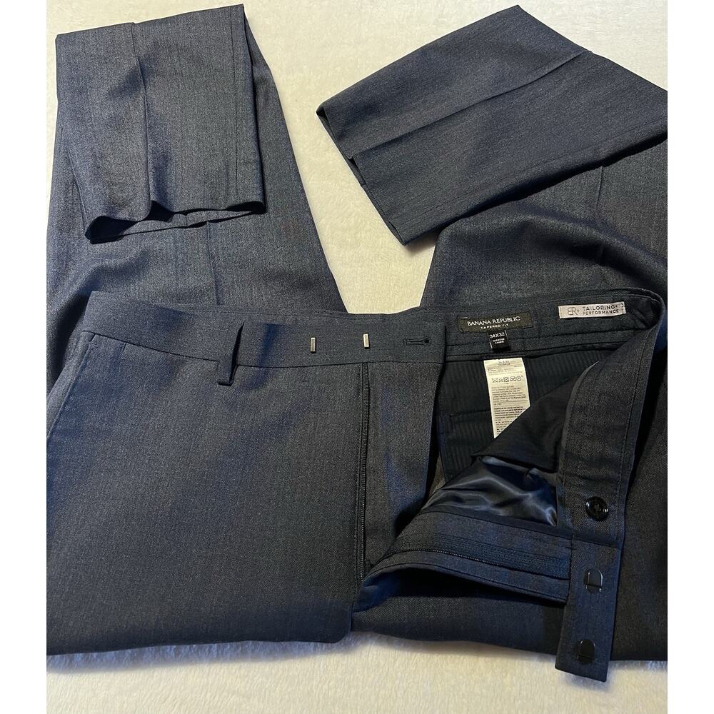 Banana Republic 40L 36x31 Slim Fit Blue Denim Look Unstructured Performance - Picture 7 of 16